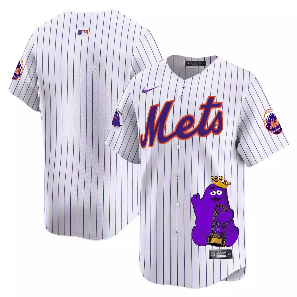 team pinstripe unisex new york mets grimace vapor premier limited jersey printed