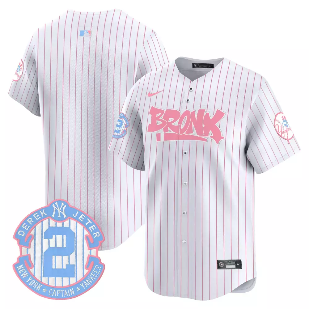 team pinstripe unisex new york yankees bubblegum pink vapor premier limited jersey all stitched