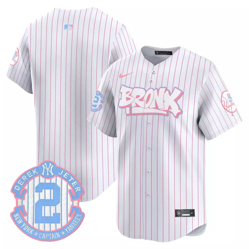team pinstripe unisex new york yankees bubblegum pink vapor premier limited jersey all stitched