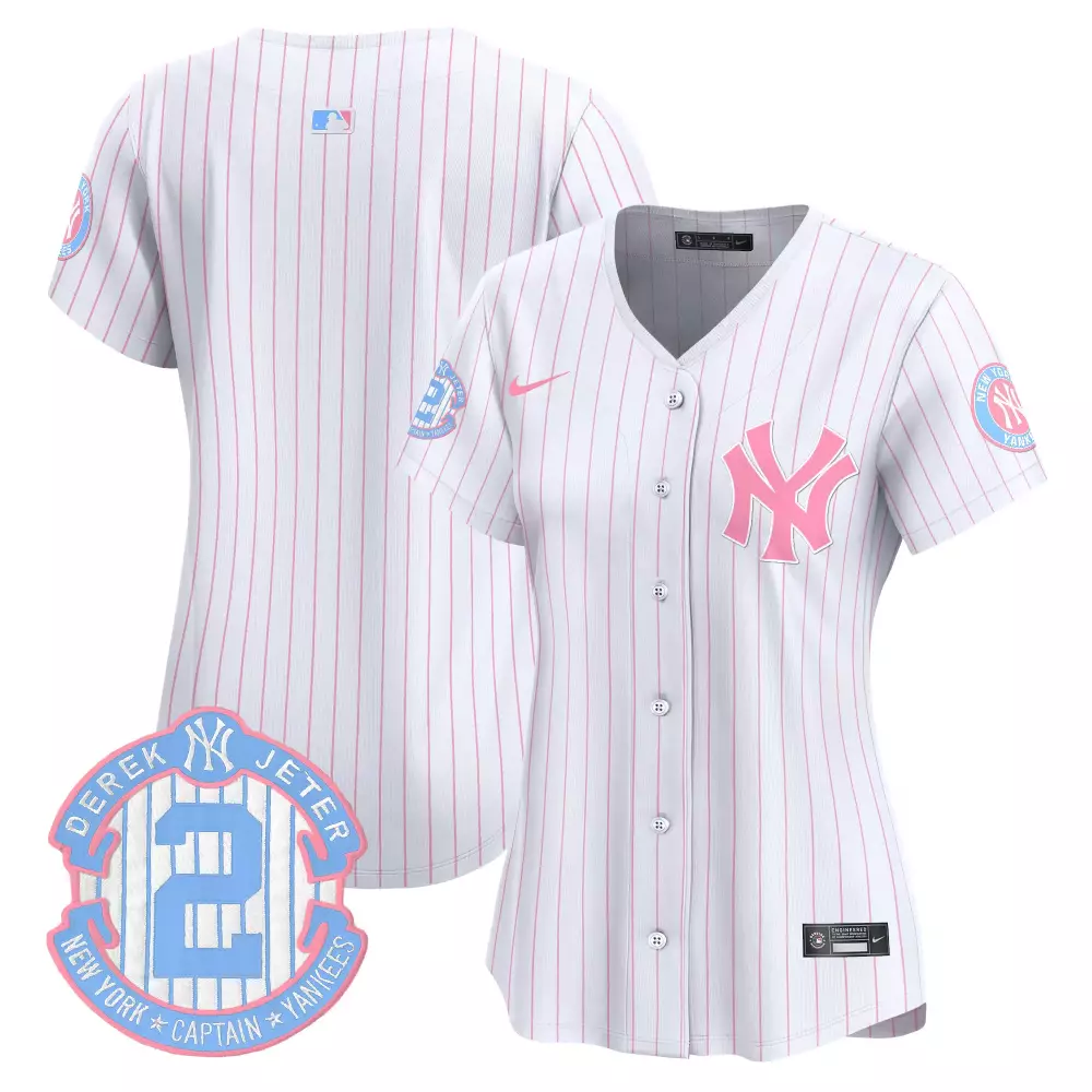 team pinstripe unisex new york yankees bubblegum pink vapor premier limited jersey all stitched