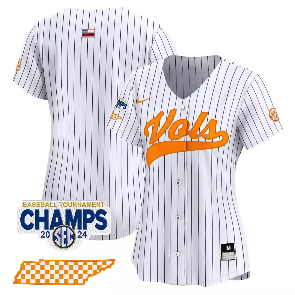 team pinstripe womens tennessee volunteers 2024 college world series vapor premier limited jersey v2 all stitched