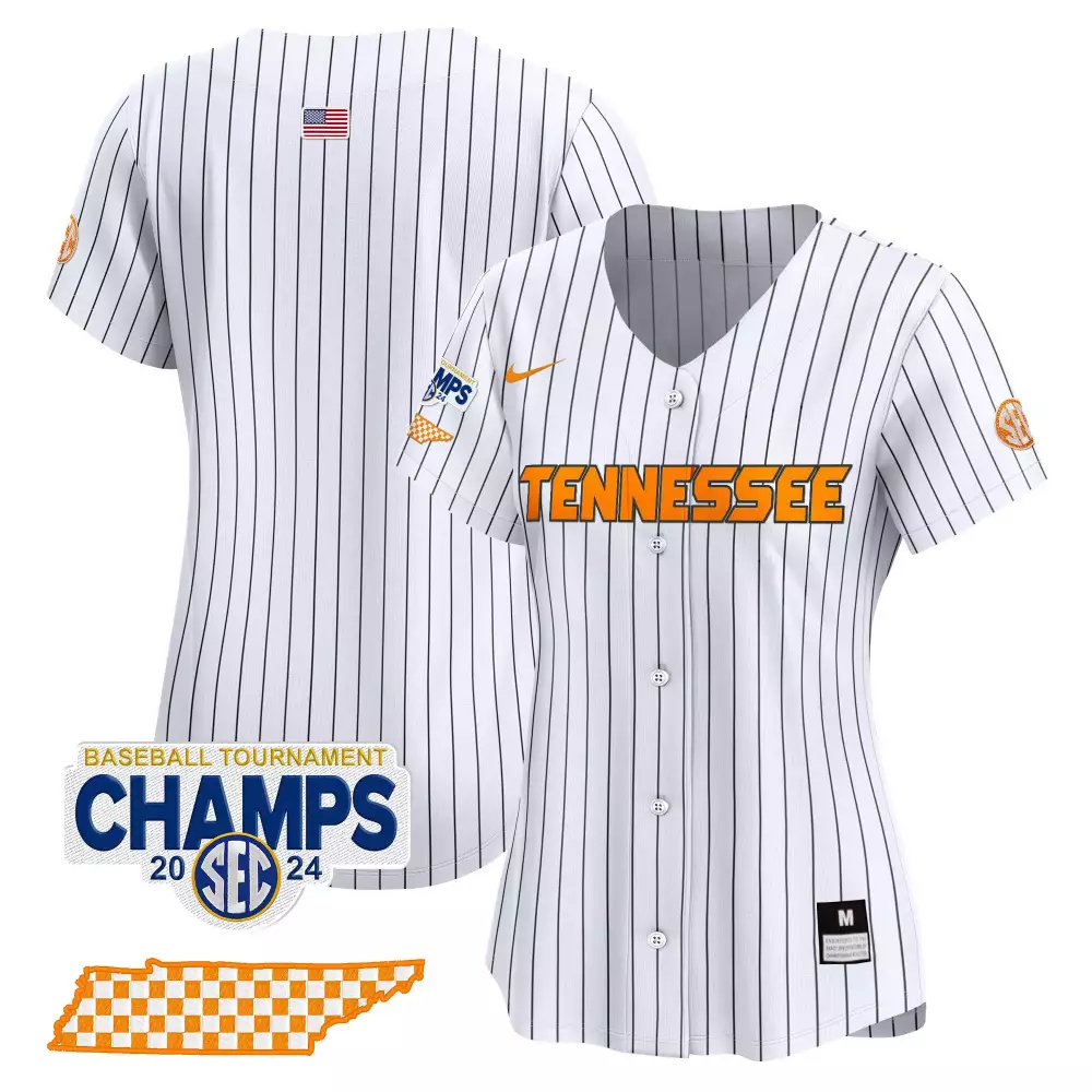 team pinstripe womens tennessee volunteers 2024 college world series vapor premier limited jersey v2 all stitched