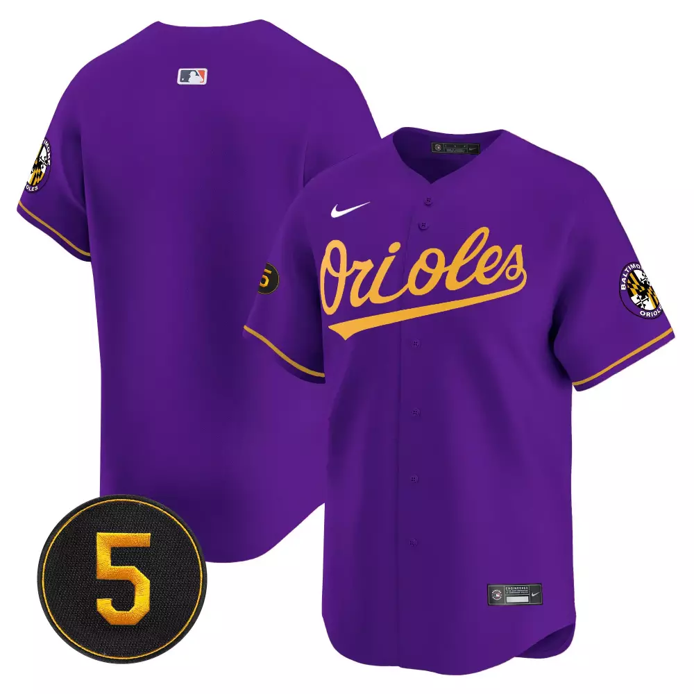 team purple gold mens baltimore orioles robinson patch vapor premier limited jersey all stitched