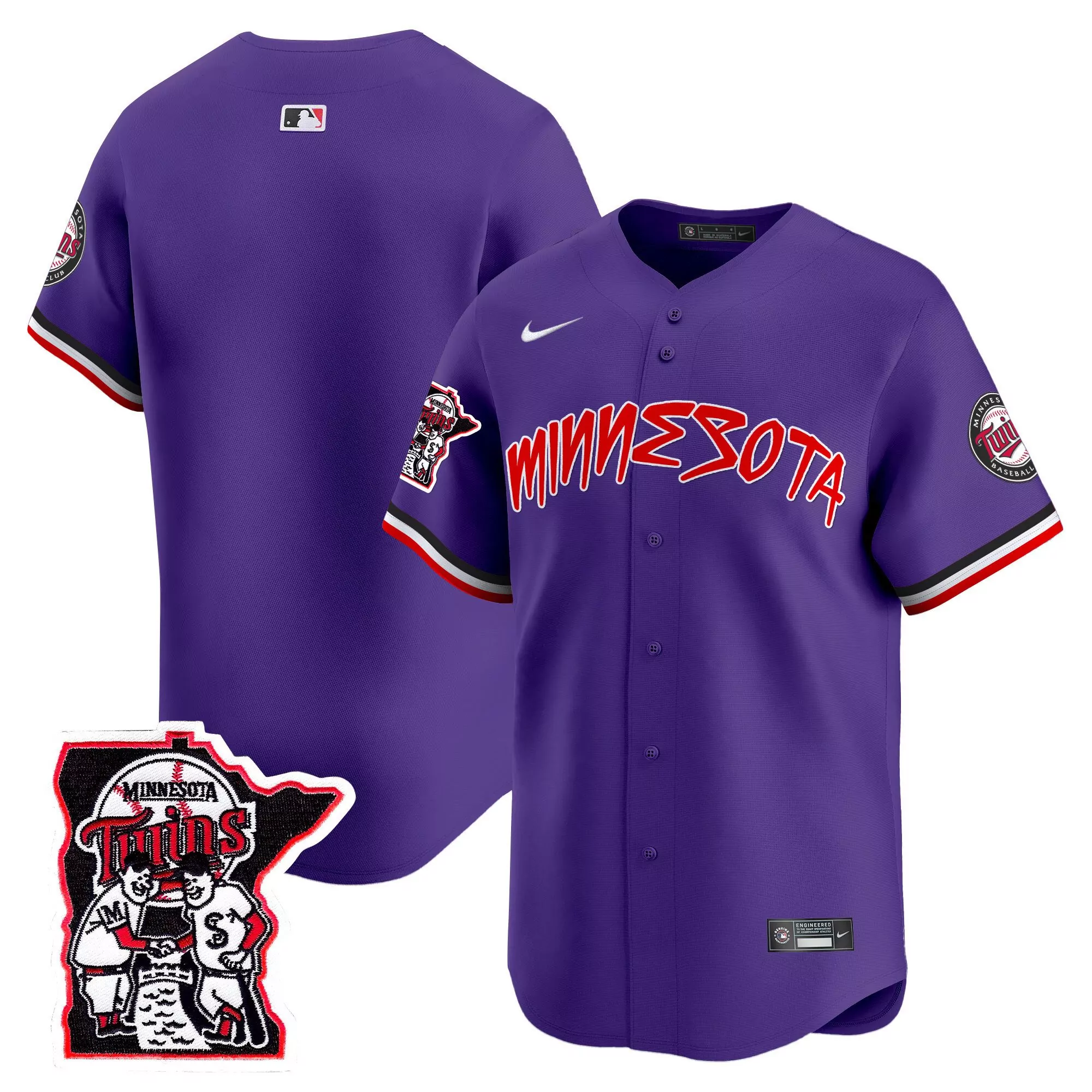 team purple mens minnesota twins prince patch vapor premier limited jersey v4 all stitched