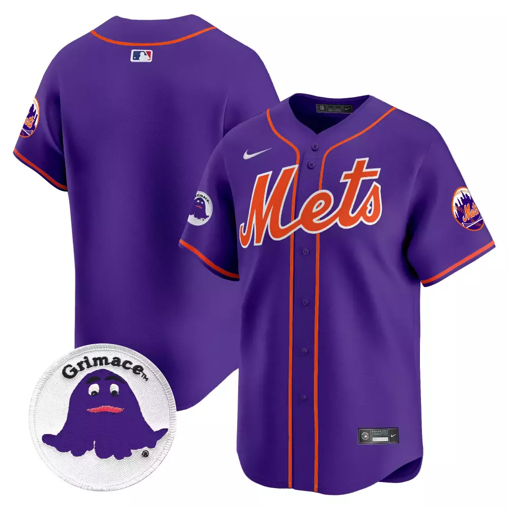 team pinstripe unisex new york mets grimace vapor premier limited jersey printed