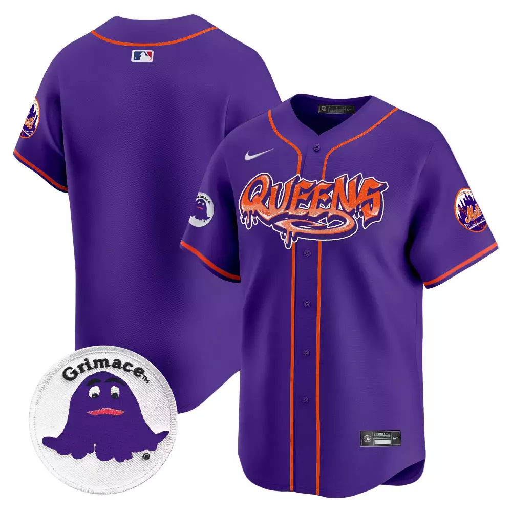 team purple mens new york mets grimace vapor premier limited jersey v2 all stitched