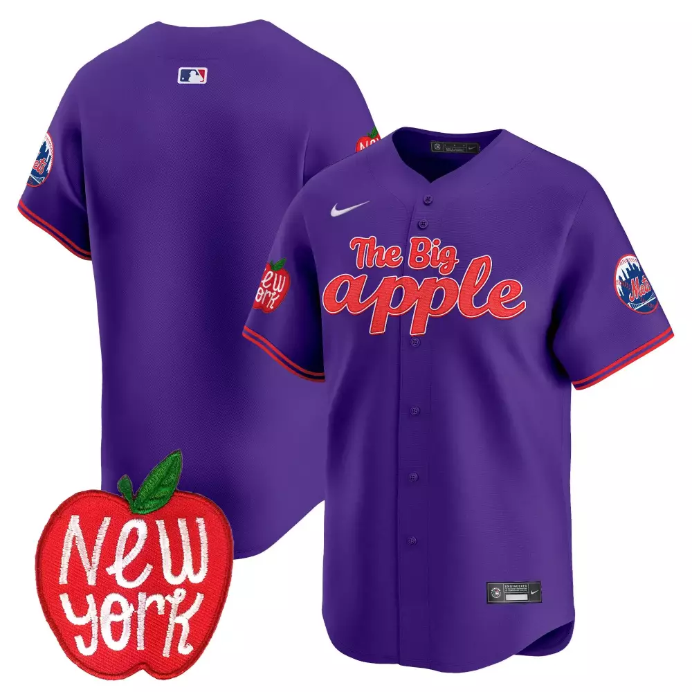 team purple mens new york mets grimace vapor premier limited jersey v2 all stitched