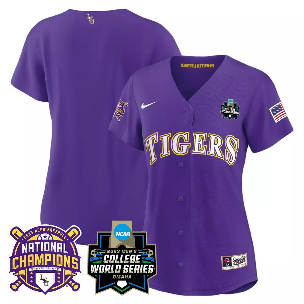 team purple sleeves mens lsu tigers 2023 champions alternate color sleeves jersey all stitched
