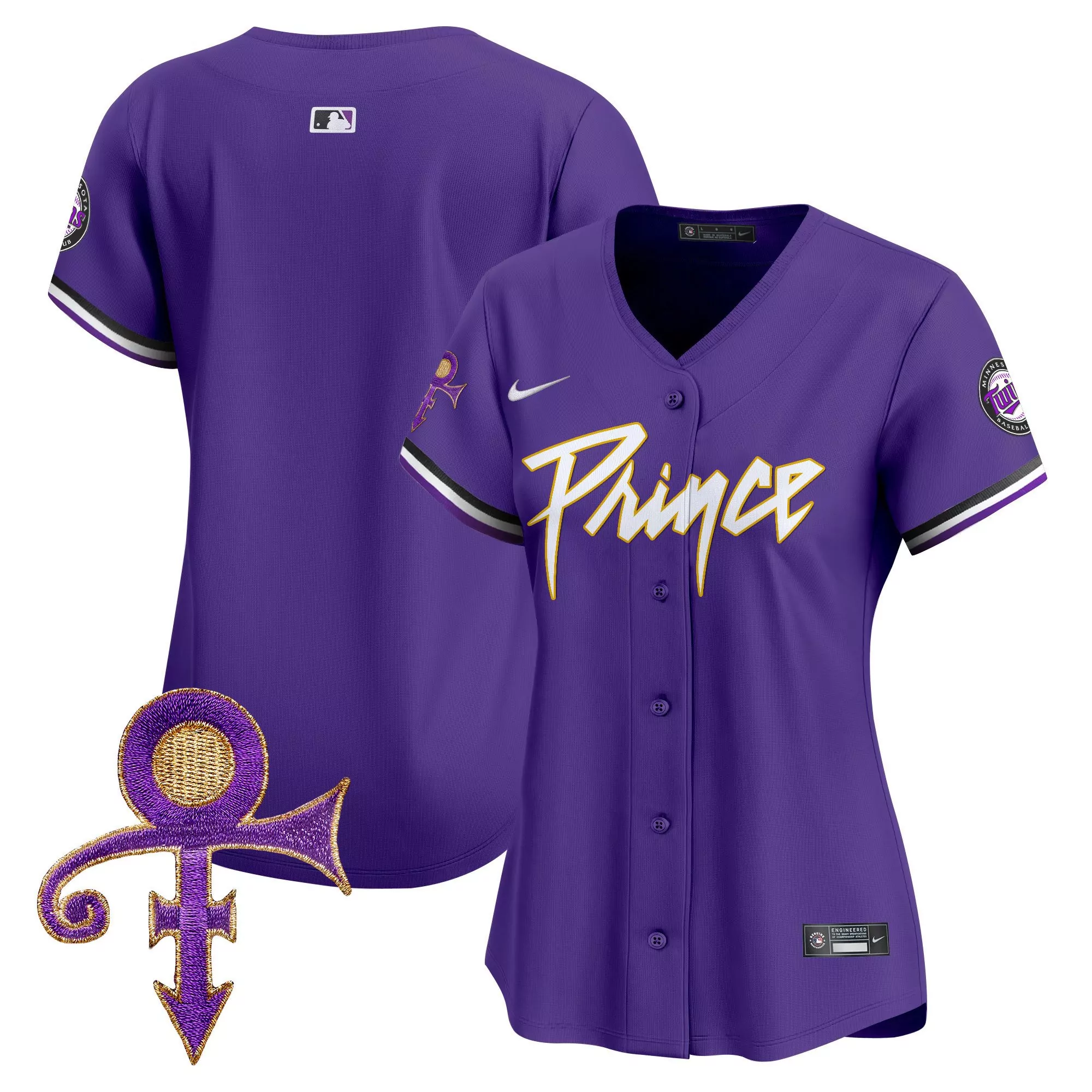 team purple mens minnesota twins prince patch vapor premier limited jersey v4 all stitched