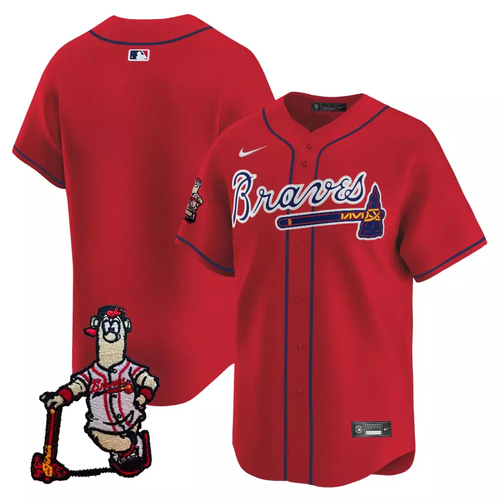 team red mens atlanta braves atliens the a cool base jersey galaxy version stitched
