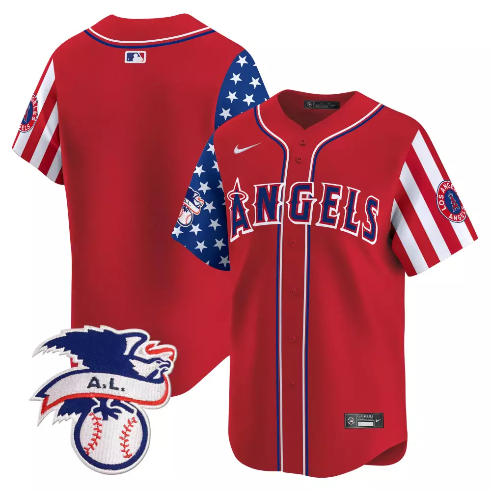 team red mens los angeles angels 2024 fourth of july vapor premier limited jersey all stitched