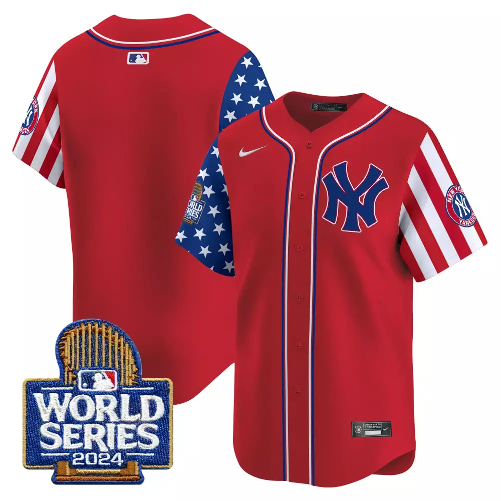 team red mens new york yankees 2024 independence day vapor premier limited jersey v2 all stitched