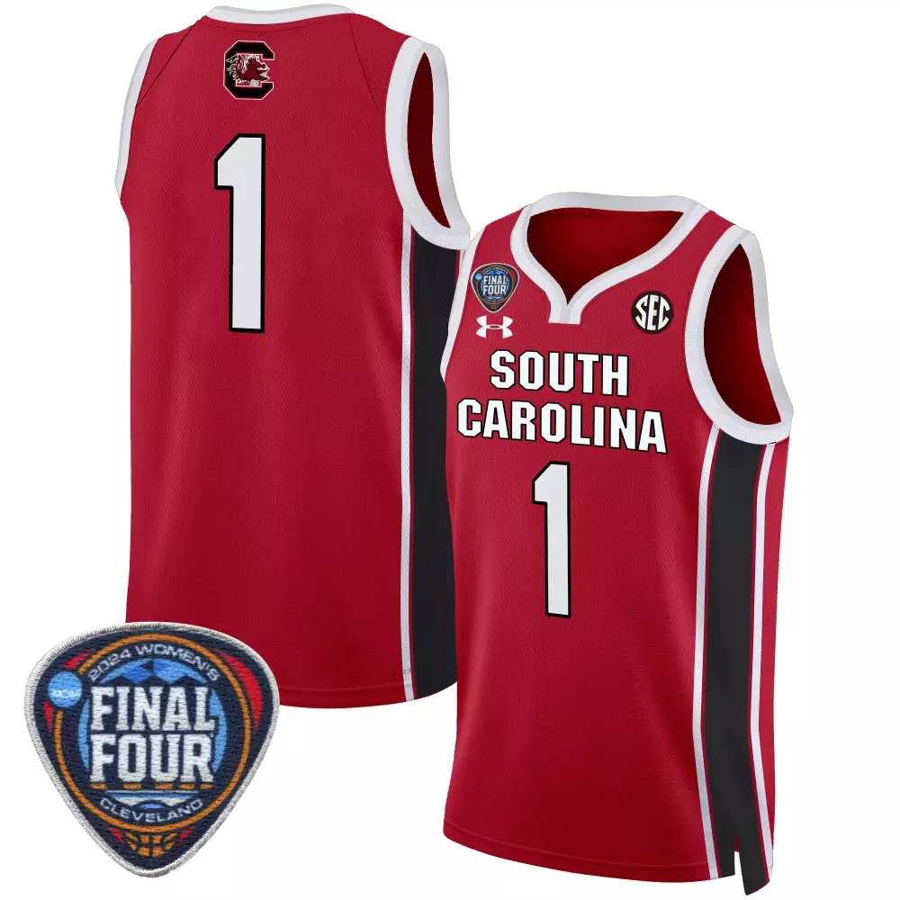 team red mens size south carolina gamecocks 2024 final four basketball jersey v2 women patch all stitched