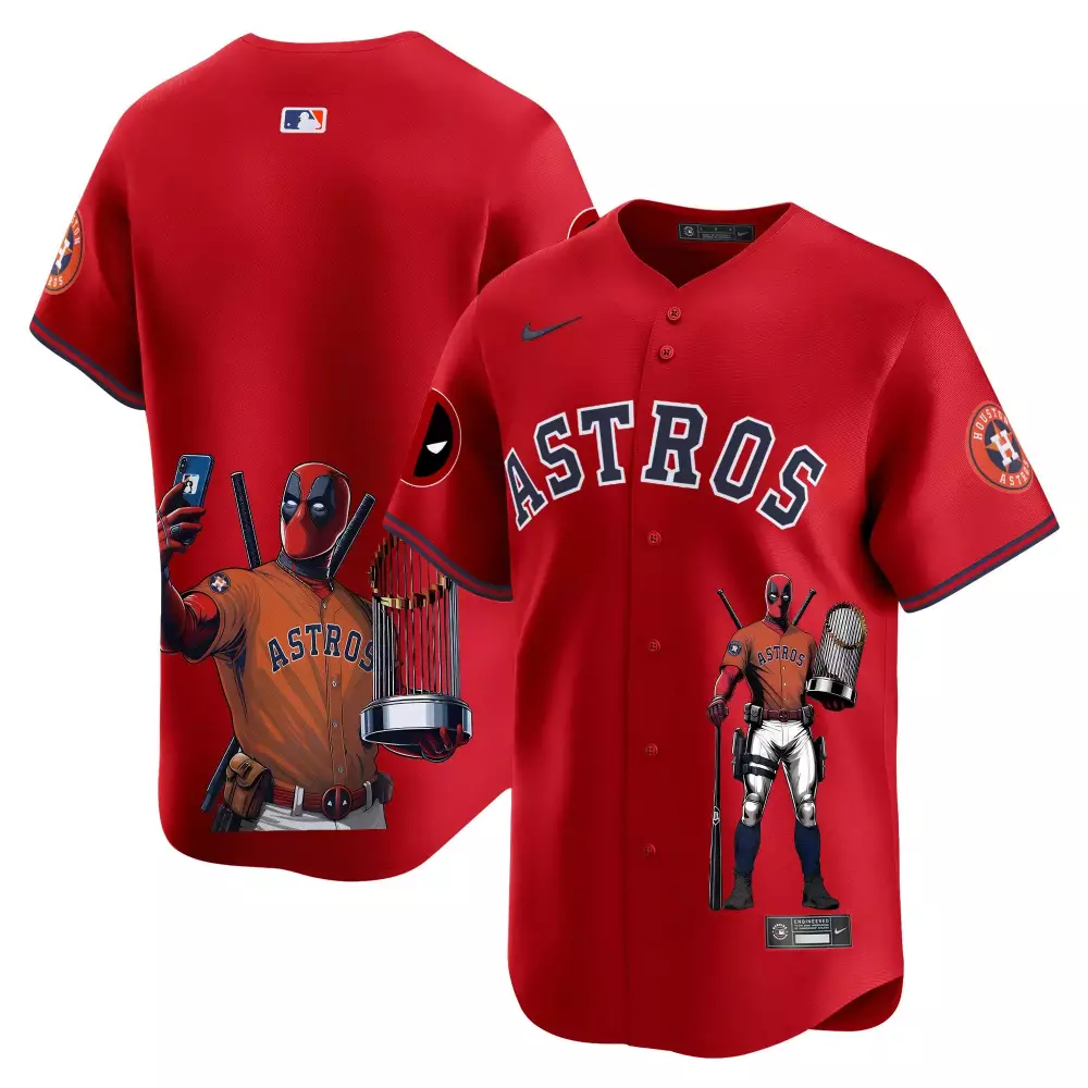 Houston Astros Deadpool Vapor Premier Limited Jersey | Team Red | Fun Fan Gear for Men, Women & Youth
