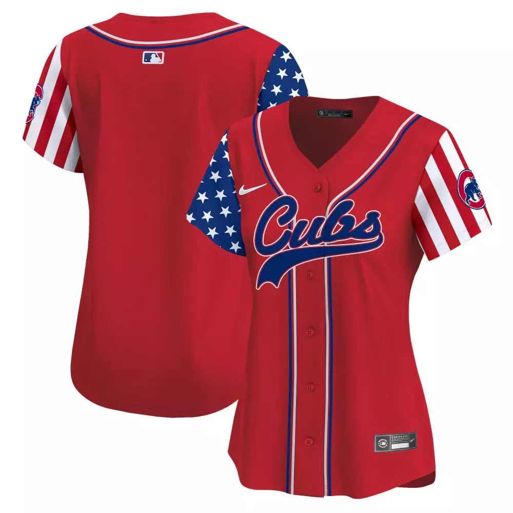 Team Red Women's Cubs 2024 Independence Day Limited Edition Jersey V2 | Stitched Vapor Premier Fan Gear | For Women, Youth