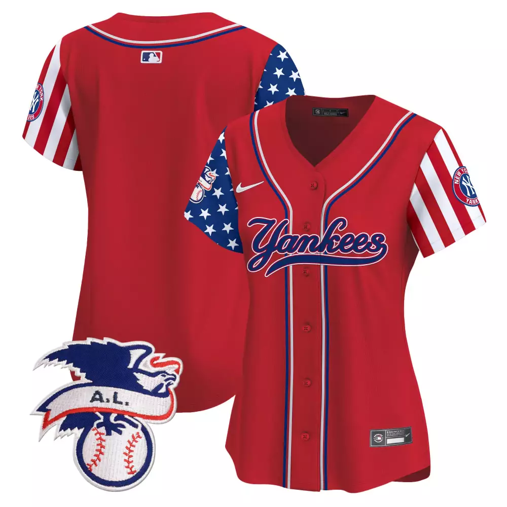 team red womens new york yankees 2024 fourth of july vapor premier limited jersey v7 all stitched