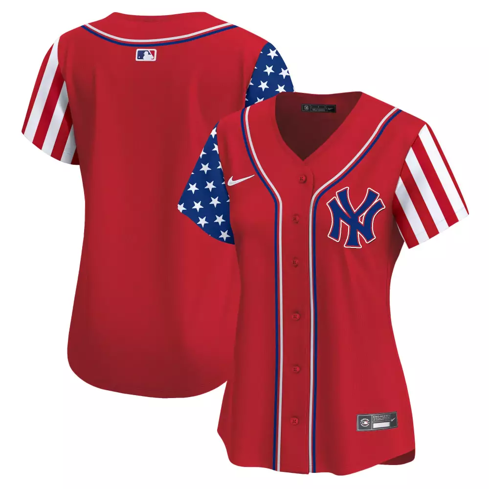 team red womens new york yankees 2024 fourth of july vapor premier limited jersey v7 all stitched