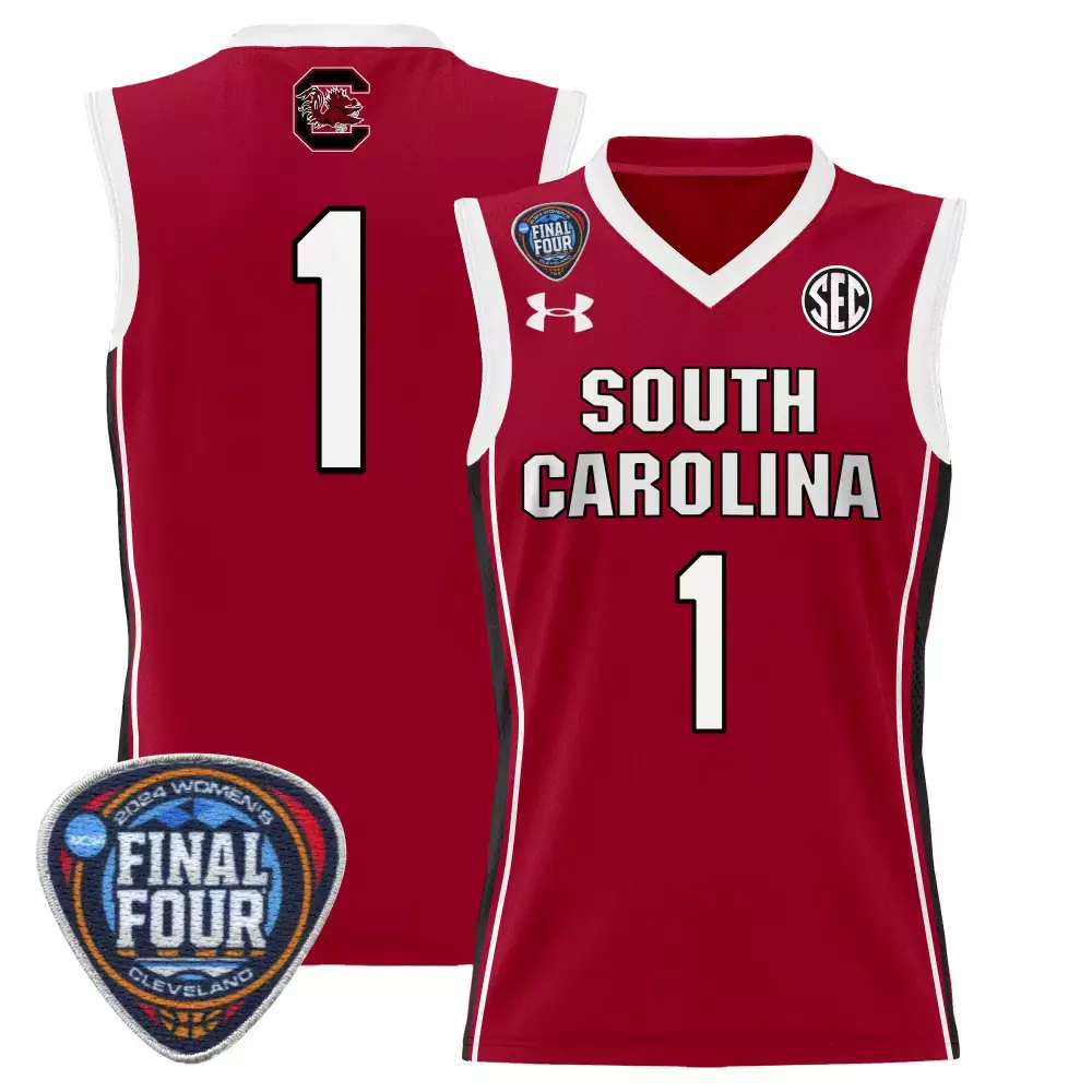 Team Red Men's South Carolina Gamecocks 2024 Final Four Basketball Jersey V2 | All Stitched | Fan Gear for Men, Women & Youth