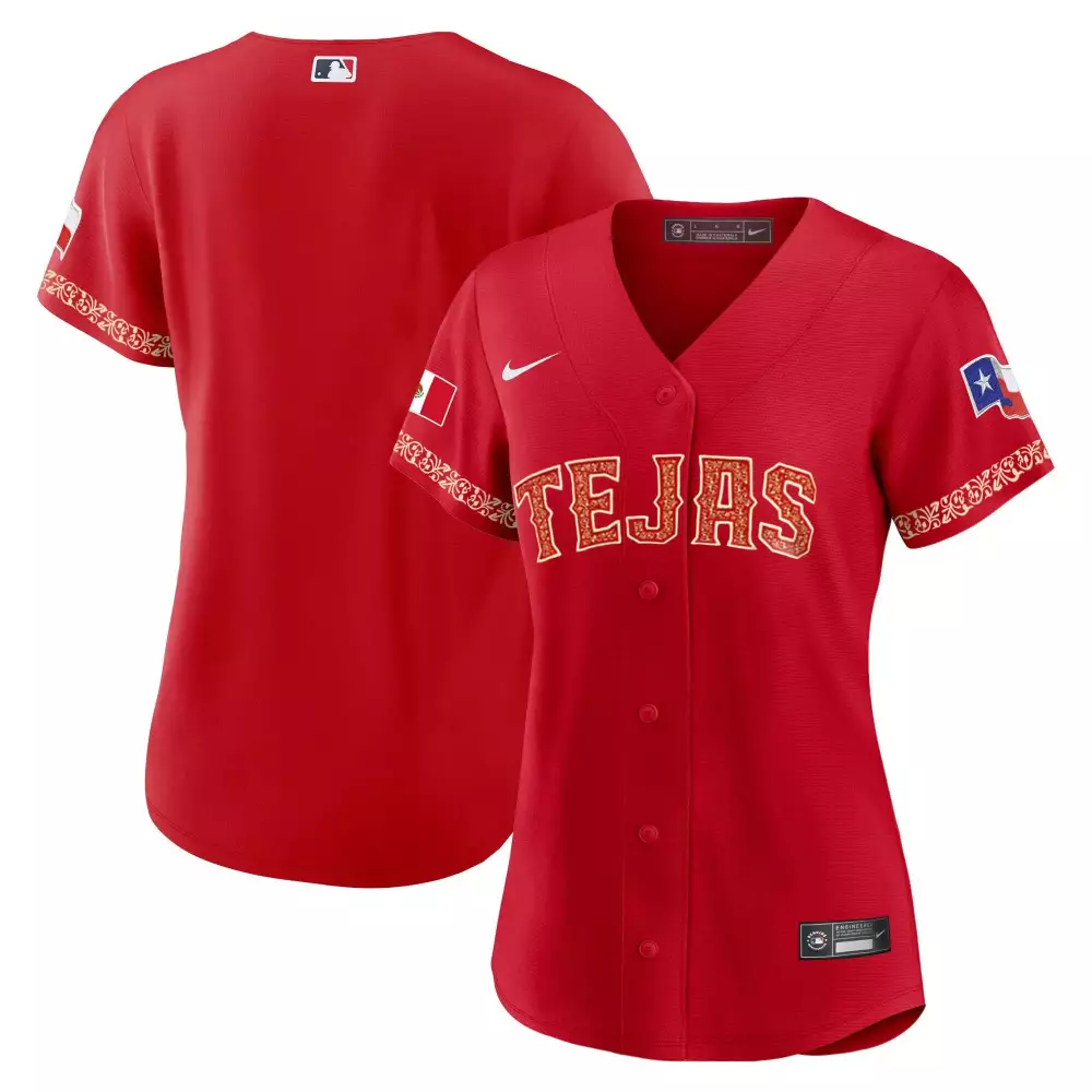 team red womens texas rangers 2023 world series baseball jersey v2 all stitched
