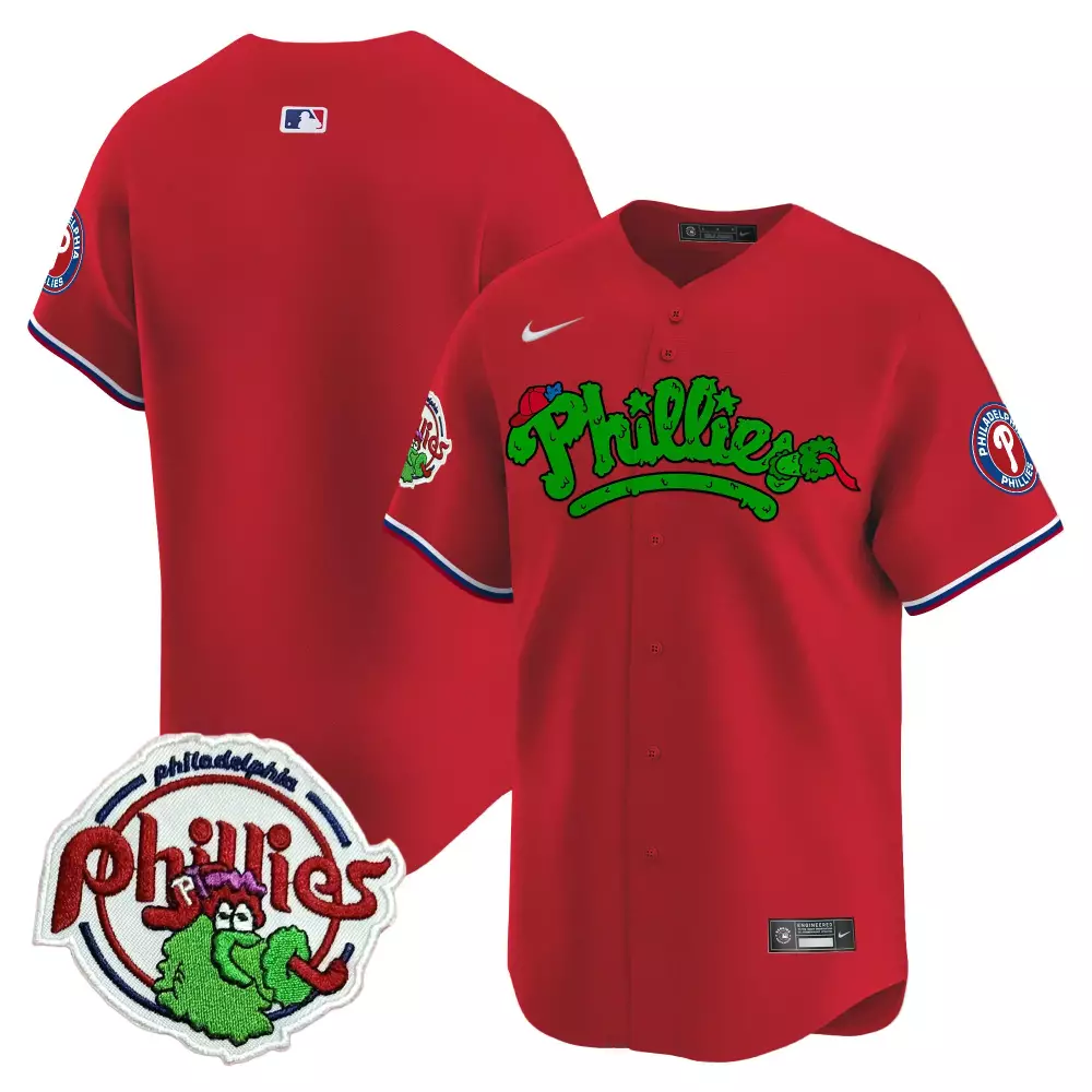 Philadelphia Phillies Phanatic Patch Vapor Premier Limited Jersey V2 | Team Green | All Stitched Fan Gear | For Men, Women & Youth