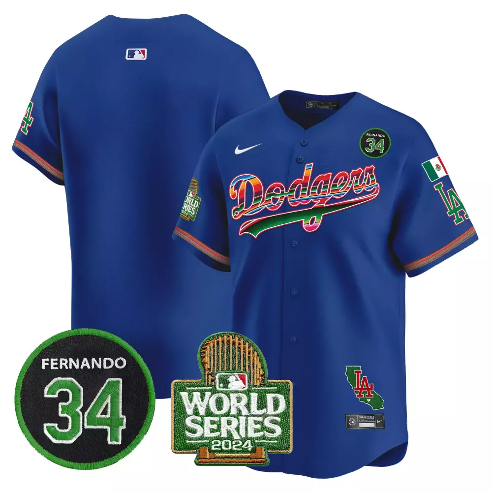 Los Angeles Dodgers 2025 Mexico Fernando Memorial World Series Patch Vapor Premier Jersey | Stitched Limited Edition | For Men, Women & Youth