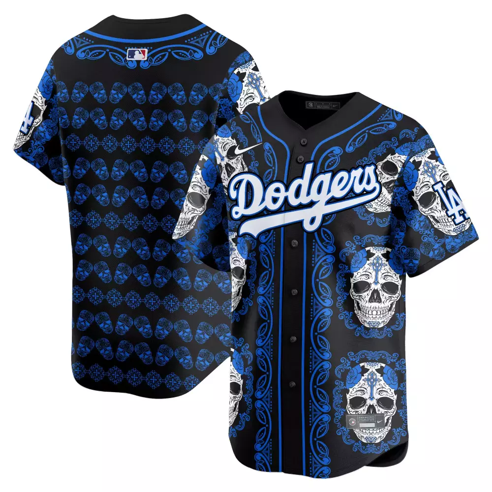Los Angeles Dodgers 2025 Mexico Paisley Sugar Skull Vapor Premier Jersey | Printed Limited Edition Fan Gear | For Men, Women & Youth
