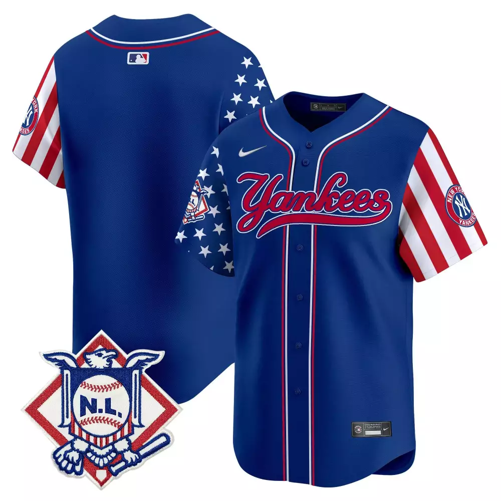 team royal mens new york yankees 2024 fourth of july vapor premier limited jersey v3 all stitched