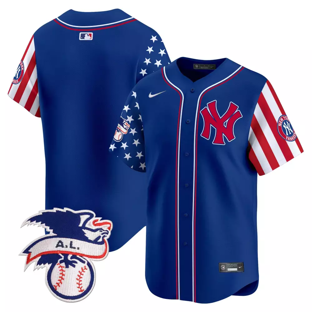 team royal mens new york yankees 2024 fourth of july vapor premier limited jersey v3 all stitched