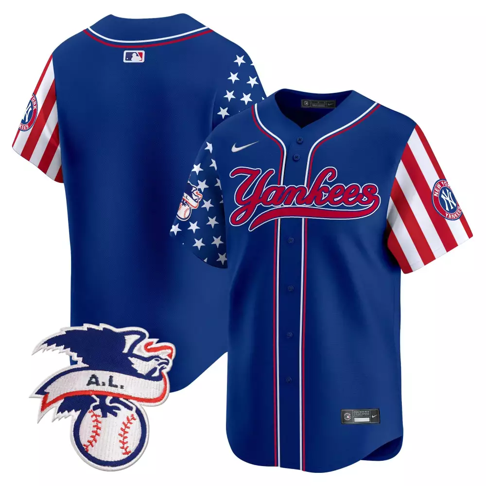 team royal mens new york yankees 2024 fourth of july vapor premier limited jersey v3 all stitched