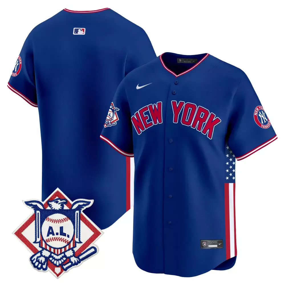 team royal mens new york yankees 2024 fourth of july vapor premier limited jersey v3 all stitched