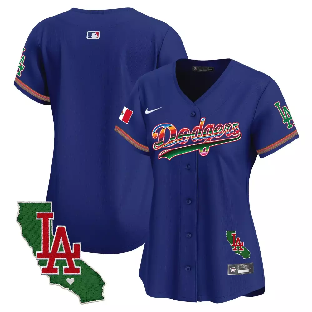 team royal womens los angeles dodgers mexico baseball limited jersey all stitched