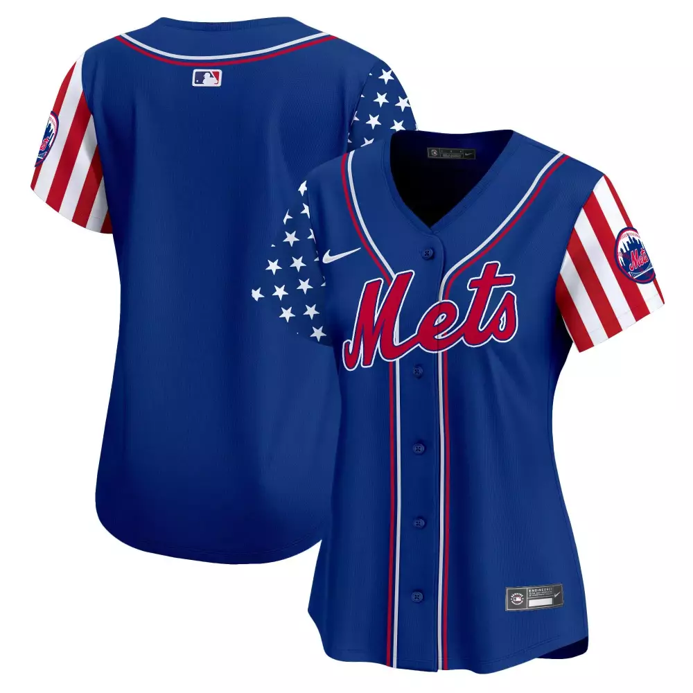 team royal womens new york mets 2024 independence day vapor premier limited jersey all stitched