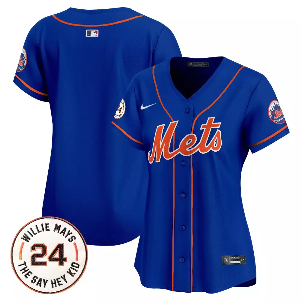 team royal womens new york mets willie mays patch vapor premier limited jersey all stitched