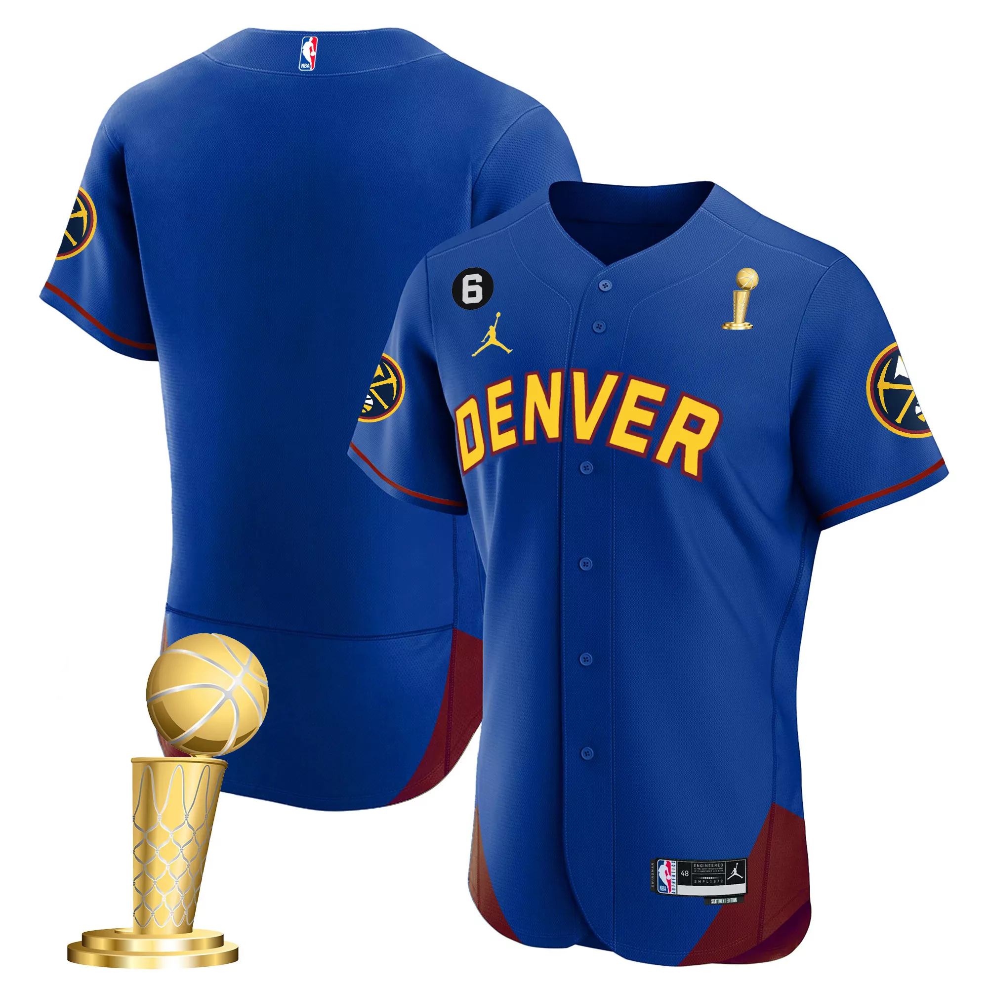 team statement mens denver nuggets 2023 champions flex base jersey all stitched