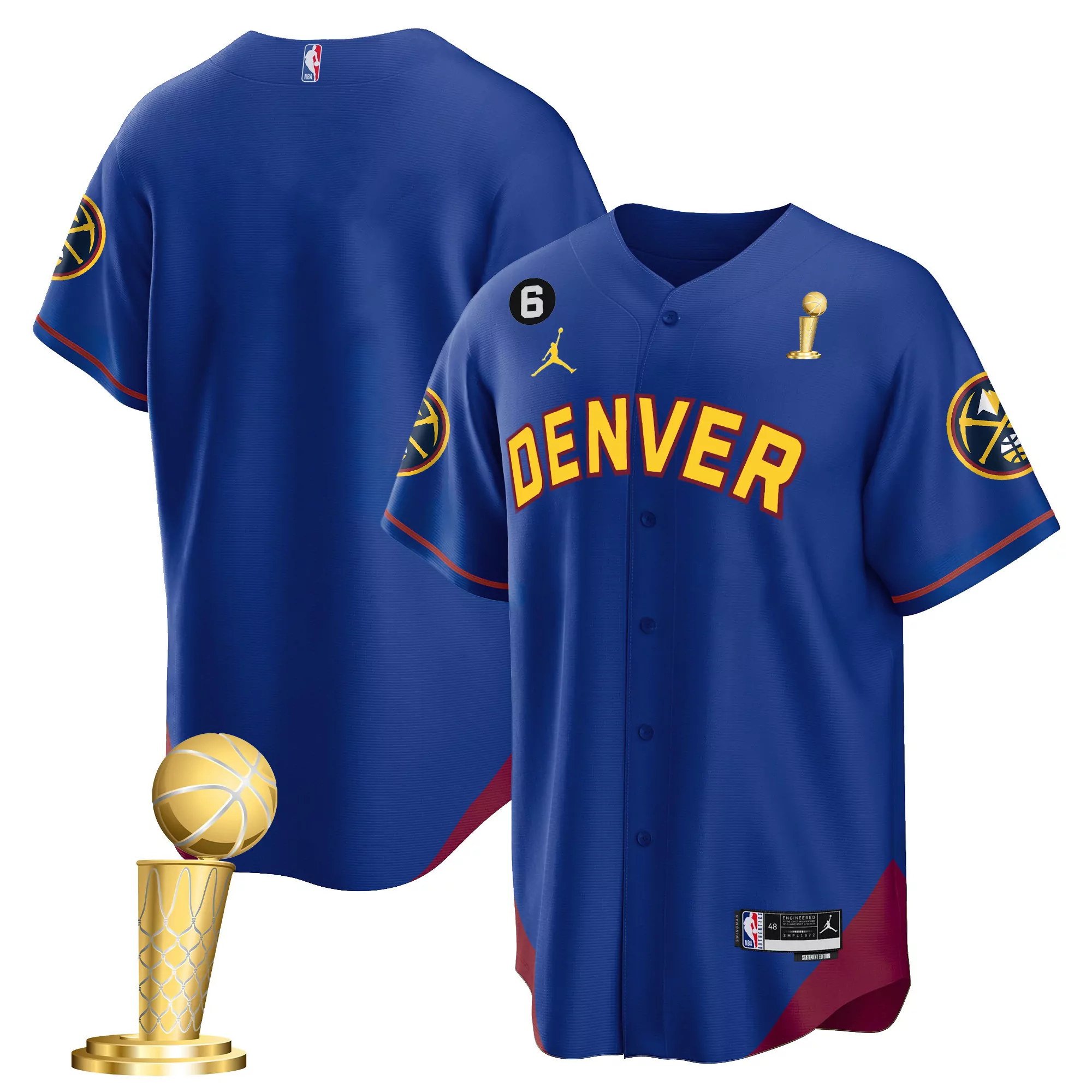 team statement youths denver nuggets 2023 champions cool base jersey all stitched