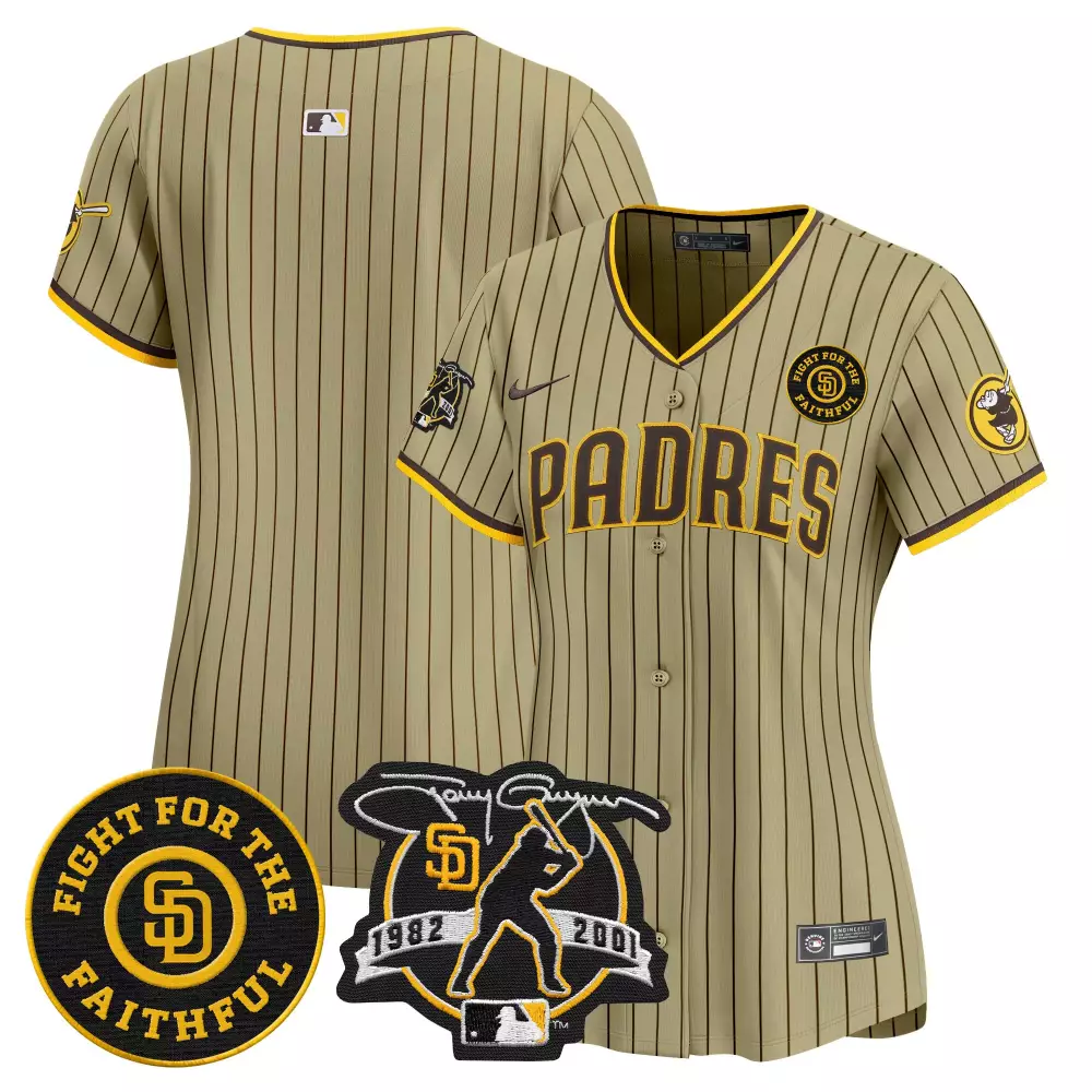 Tony Gwynn San Diego Padres Women's Team Tan Premier Limited Jersey | Stitched Fan Gear | For Men, Women & Youth