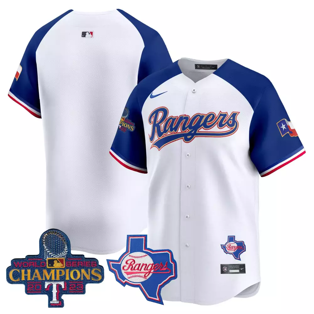 team white alternate mens texas rangers 2023 world series champions gold trim vapor premier limited jersey v2 all stitch