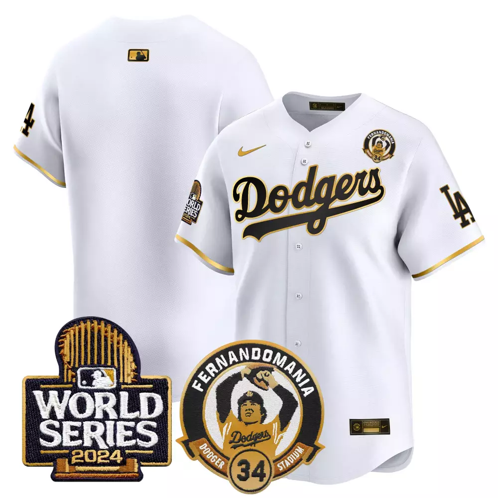 Los Angeles Dodgers Fernando Valenzuela 2024 World Series Patch Vapor Premier Jersey V3 | Limited Edition Stitched Fan Gear | For Men, Women & Youth