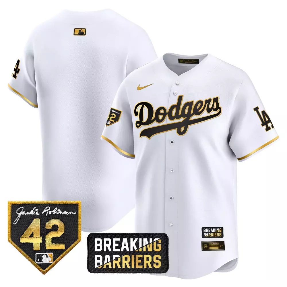 Los Angeles Dodgers Jackie Robinson Breaking Barriers Patch Vapor Premier Jersey | Limited Edition Stitched Fan Gear | For Men, Women & Youth