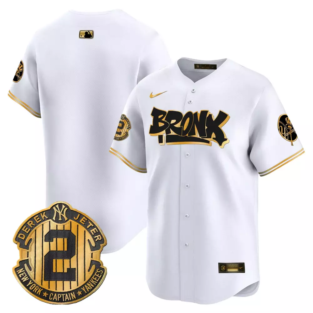 team white gold mens new york yankees derek jeter patch vapor premier limited jersey v2 all stitched