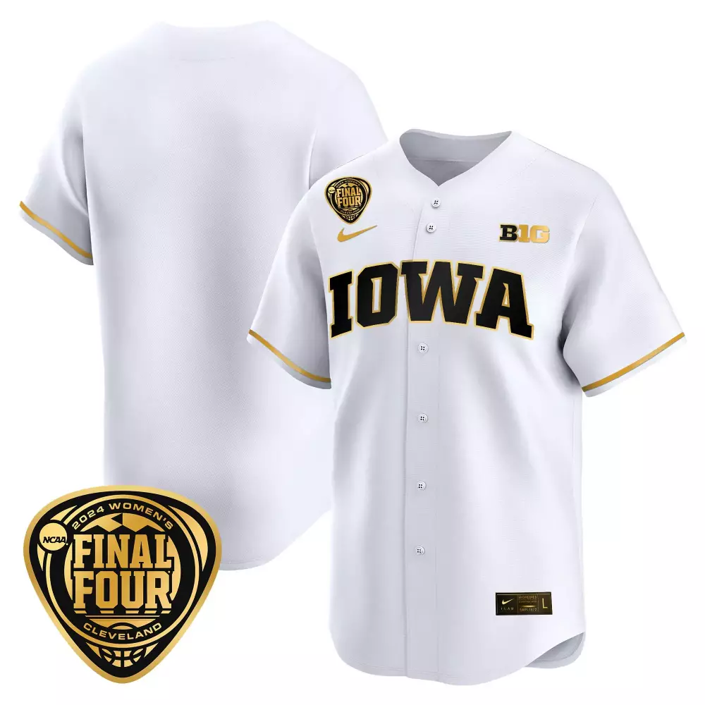 team gold womens size iowa hawkeyes 2024 final four basketball jersey all stitched