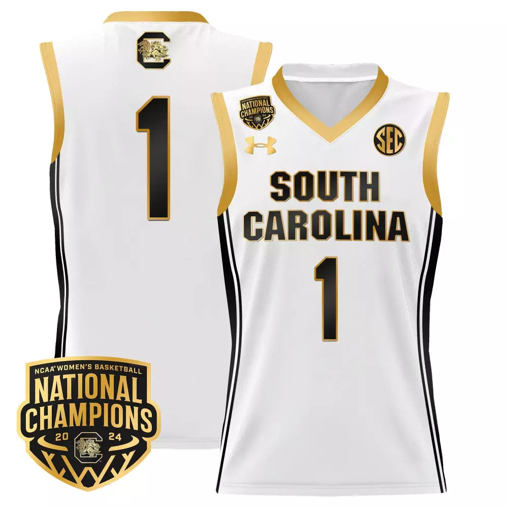 team white gold mens size south carolina gamecocks 2024 final four basketball jersey v2 women patch all stitched