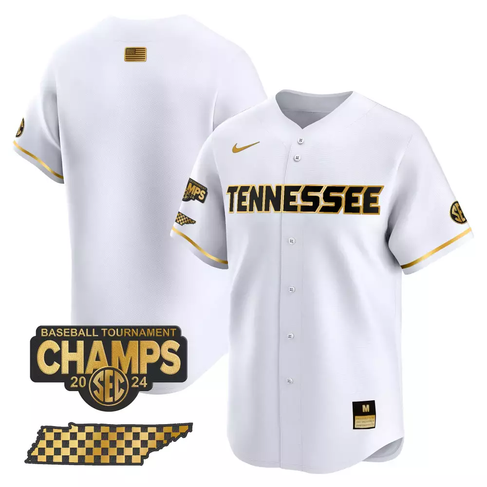 team white gold mens tennessee volunteers 2024 tournament champions vapor premier limited jersey v2 all stitched