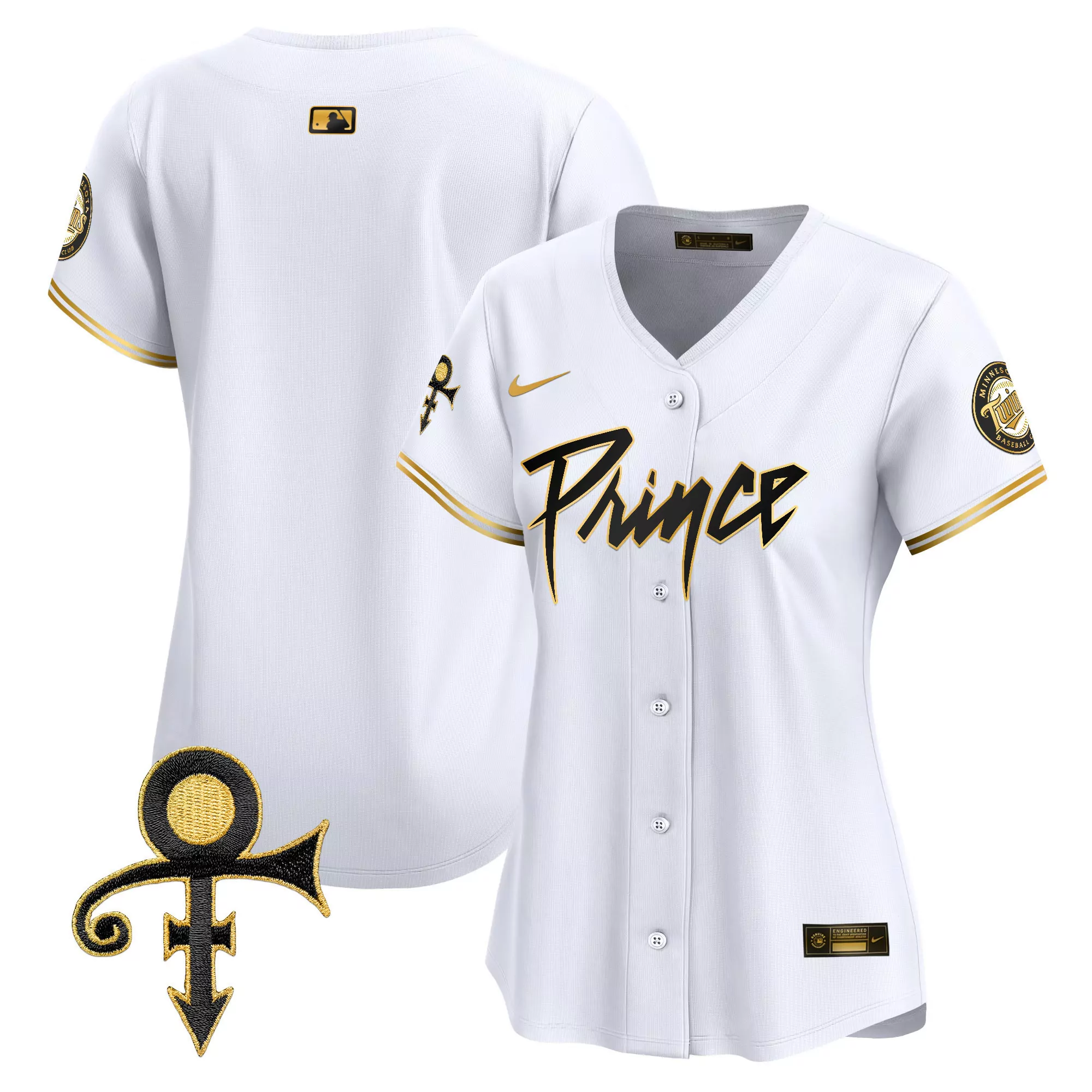 team white gold womens minnesota twins prince patch vapor premier limited jersey v4 all stitched