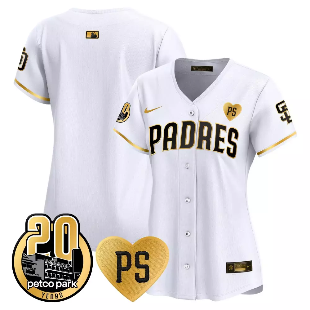 team white gold womens san diego padres 2024 for peter robinson patch vapor premier limited jersey all stitched