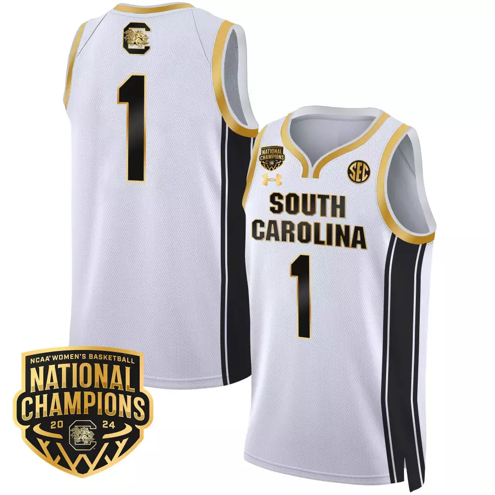 team white gold womens size south carolina gamecocks 2024 final four basketball jersey v2 women patch all stitched