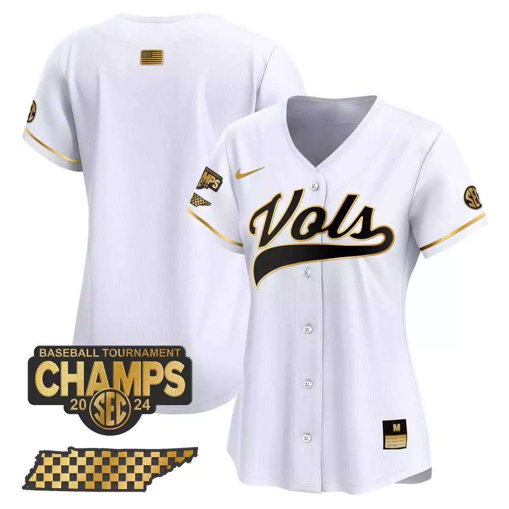 team white gold womens tennessee volunteers 2024 college world series vapor premier limited jersey all stitched