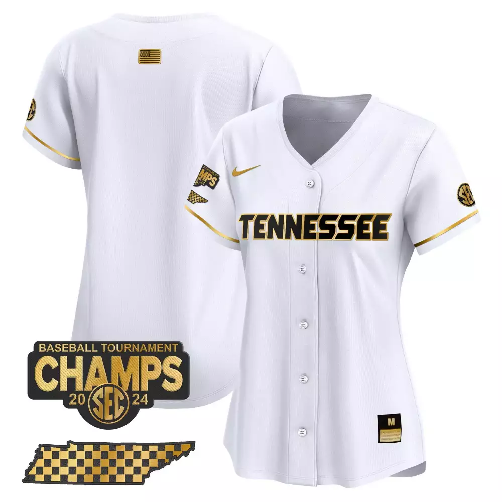 team white gold womens tennessee volunteers 2024 college world series vapor premier limited jersey all stitched
