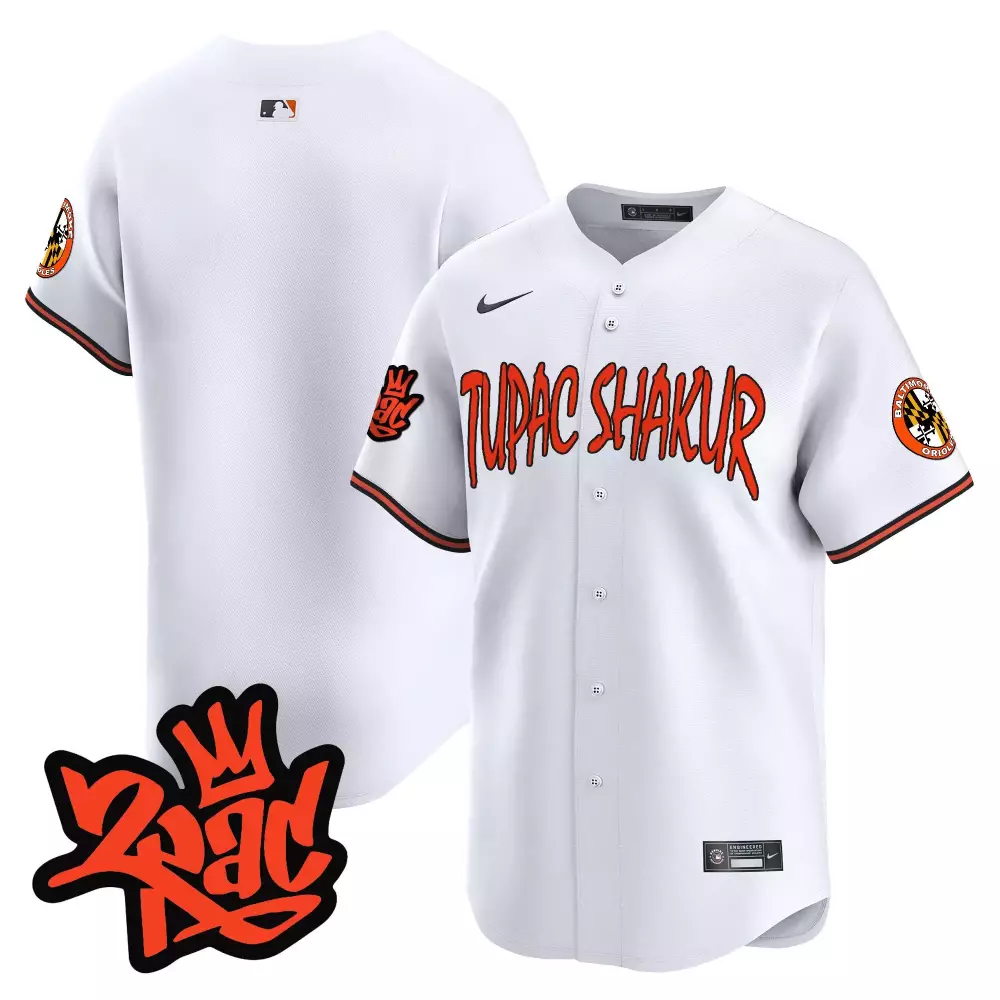 team white men s baltimore orioles tupac shakur vapor premier limited jersey all stitched