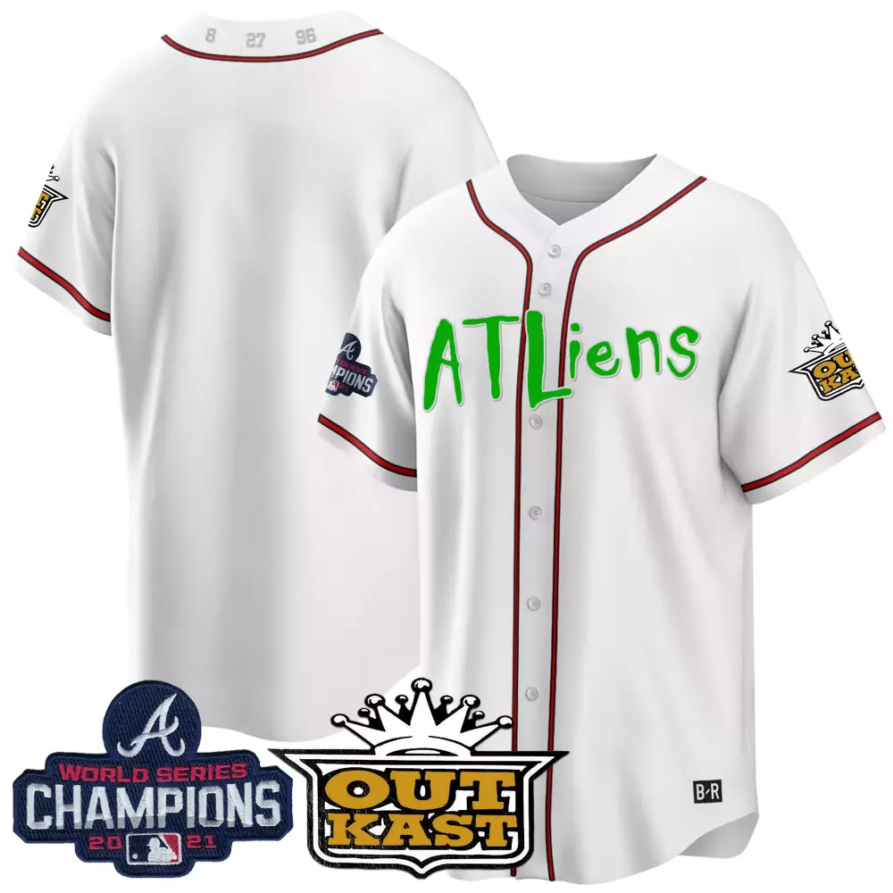team white mens atlanta braves atliens champions cool base jersey all stitched